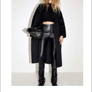 Zara Extra Long Faux Leather Leggings